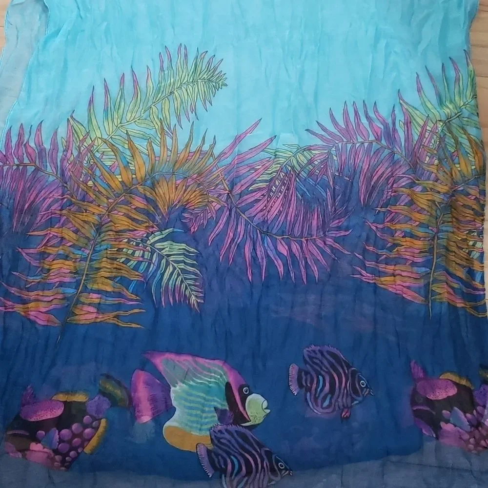 SAX Tropical Under the Sea Sarong Beach Swim Cover Up NWT